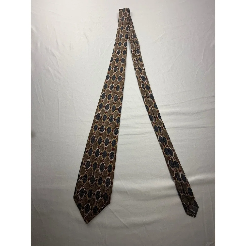 Robert Talbott Best of Class Nordstrom Geometric Silk Tie Brown Blue Red